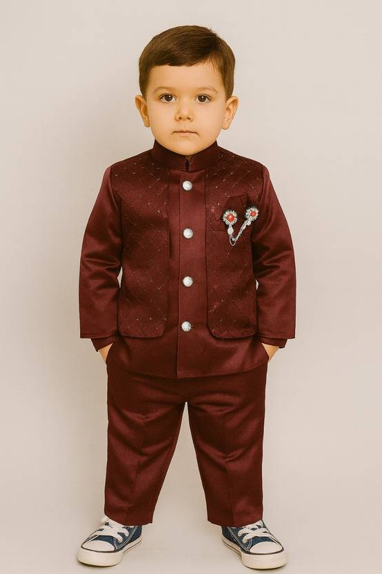 AnishkaStore Boys Casual Shirt, Waistcoat and Pant Set