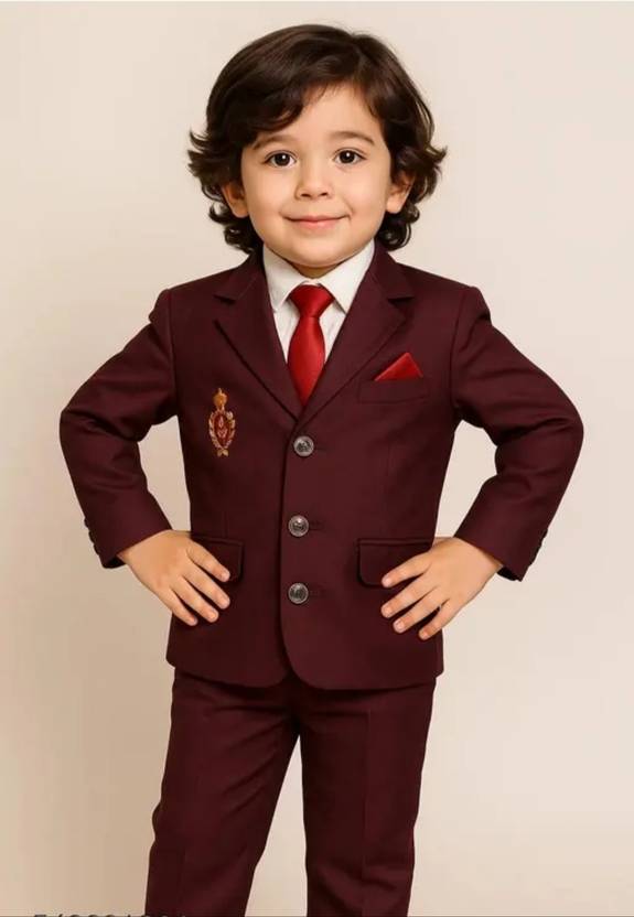 AnishkaStore Boys Festive & Party, Wedding Blazer, Shirt and Trouser Set