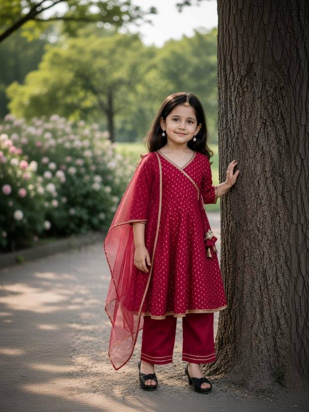 BITIYALAADO Girls Festive & Party Kurta, Pyjama & Dupatta Set