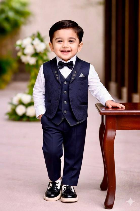 AnishkaFashion Boys Festive & Party Shirt, Waistcoat and Pant Set