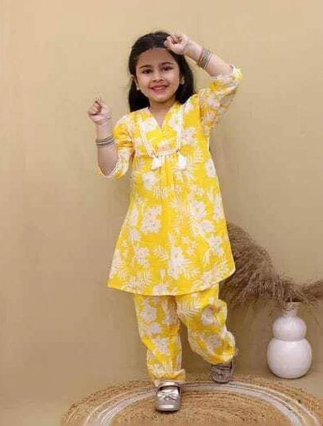 BITIYALAADO Girls Festive & Party Kurta and Palazzo Set