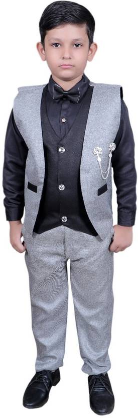 AnishkaStore Boys Festive & Party Shirt, Waistcoat and Pant Set