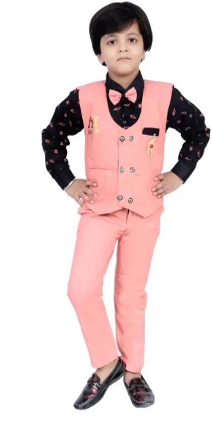 AnishkaStore Boys Festive & Party Shirt, Waistcoat and Pant Set