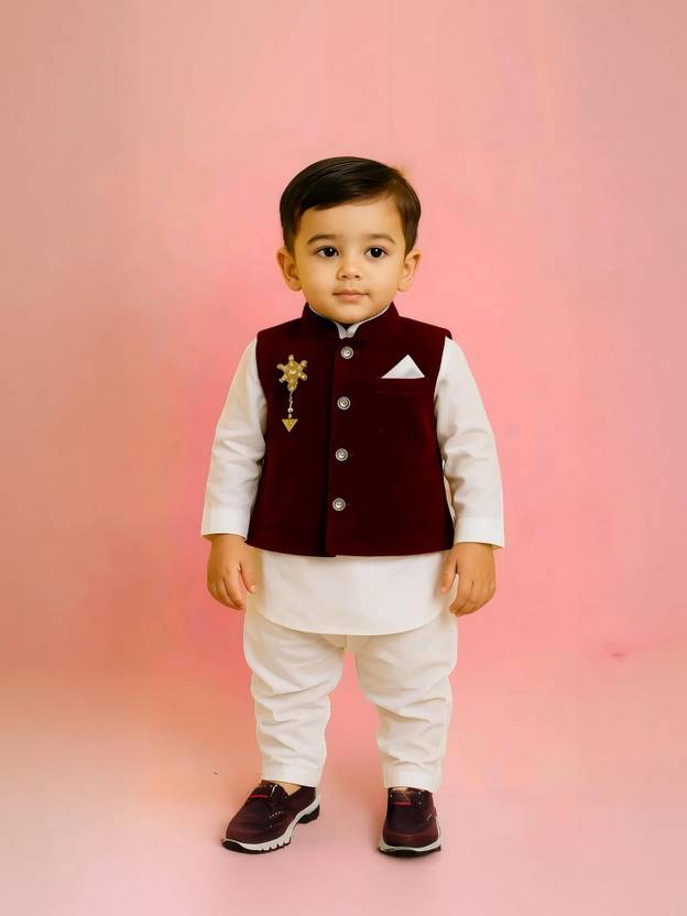 ABLaskar Baby Boys Wedding Kurta and Pyjama Set