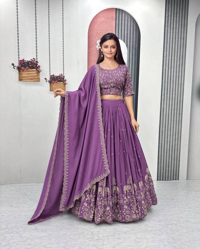 Closin Girls Lehenga Choli Ethnic Wear Embroidered Lehenga, Choli and Dupatta Set