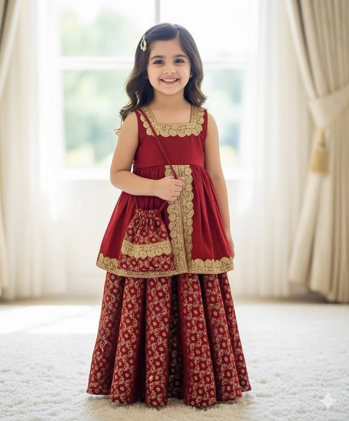 UFB Girls Lehenga Choli Party Wear Embroidered Lehenga Choli