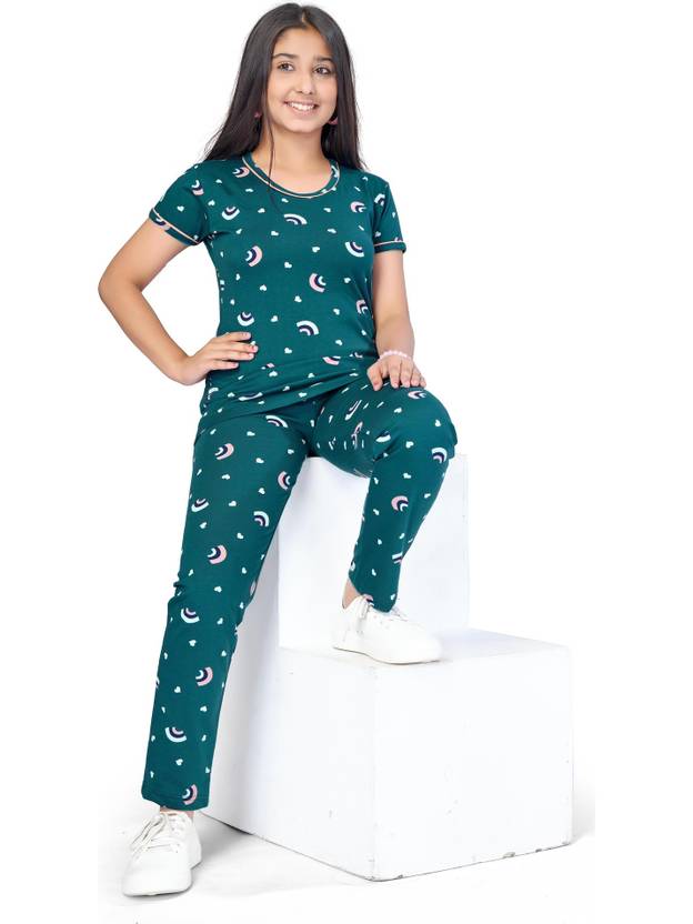Blackballe Kids Nightwear Girls Printed Cotton