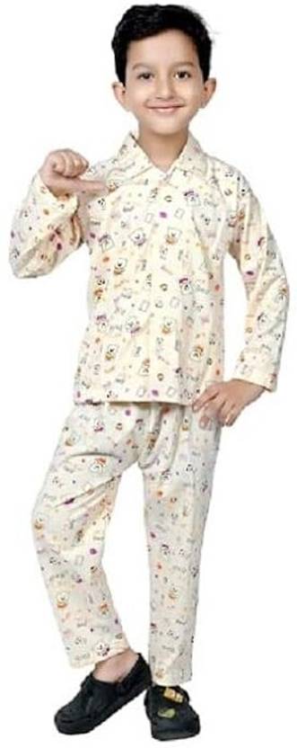 Bornlov Kids Nightwear Baby Boys & Baby Girls Printed Cotton