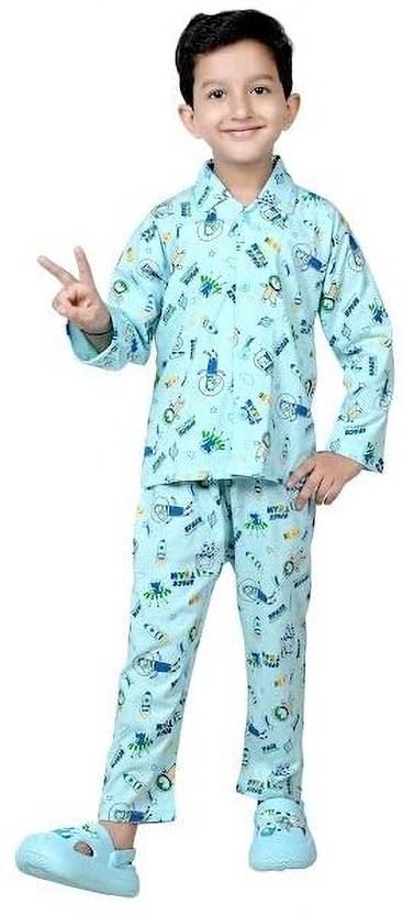 Bornlov Kids Nightwear Boys & Girls Printed Cotton