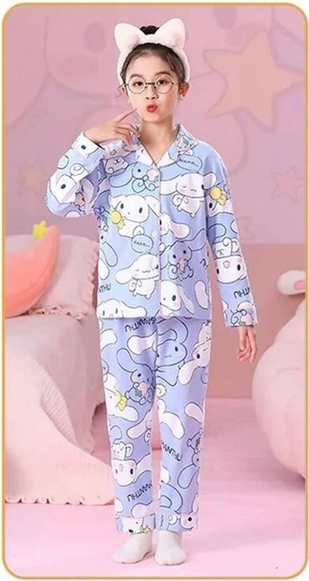 Aasman Enterprise Baby Boys & Baby Girls Printed Cotton Blend Kids Nightwear