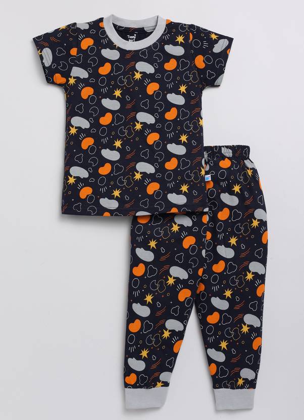 TOONYPORT Kids Nightwear Boys & Girls Printed Cotton