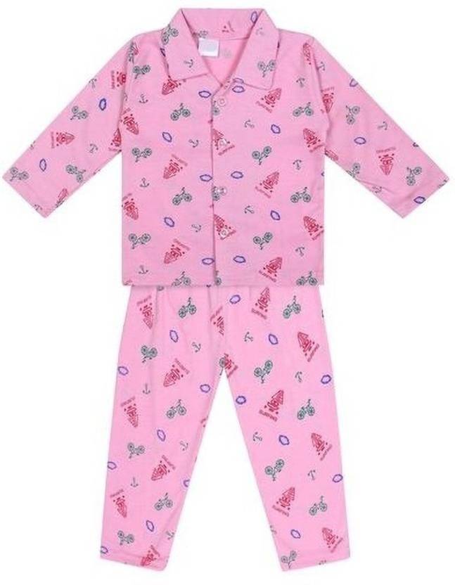 Bornlov Kids Nightwear Girls Printed Cotton Blend
