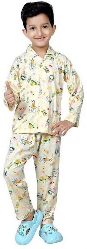 Bornlov Kids Nightwear Boys & Girls Printed Cotton