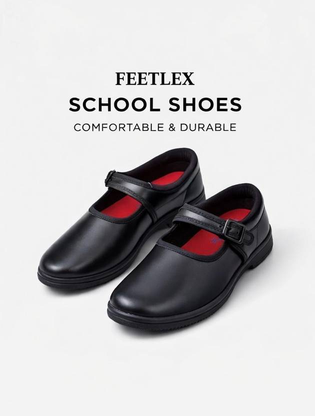 FEETLEX Disney Princess Buckle School Shoes For Girls