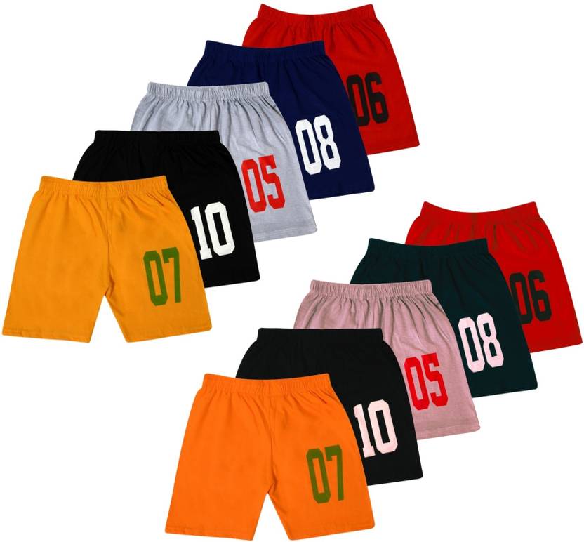 [Size 6 – 12 Months] HUXX Short For Boys & Girls Casual Solid Pure Cotton  (Multicolor, Pack of 10)