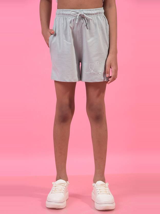 CRIMSOUNE CLUB Short For Girls Casual Solid Pure Cotton