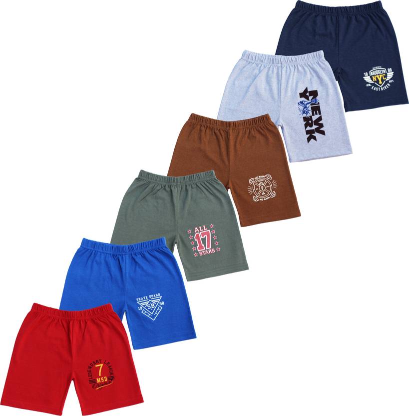 [Sizes 12 – 24 Months] Sand Beach Short For Boys & Girls Casual Printed Cotton Jersey  (Multicolor, Pack of 6)