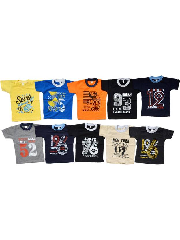 RJ GROUP OF COMPANY Boys & Girls Printed Pure Cotton Regular T Shirt