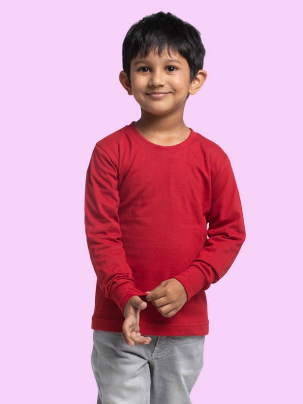 FBAR Boys Solid Pure Cotton Regular T Shirt