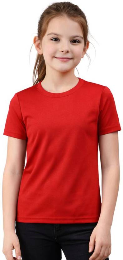 Nonastore Faz Girls Solid Polyester Regular T Shirt