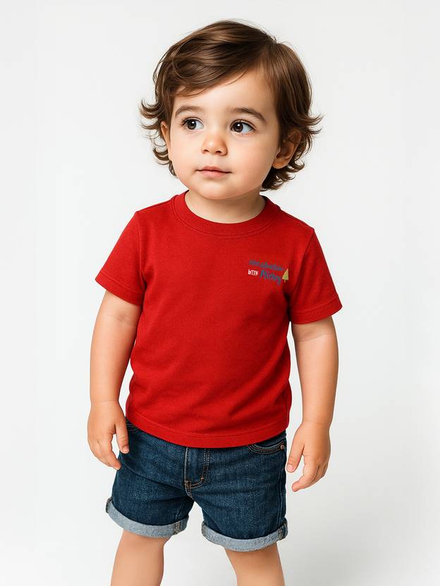 NautiNati Baby Boys Graphic Print Cotton Blend Regular T Shirt