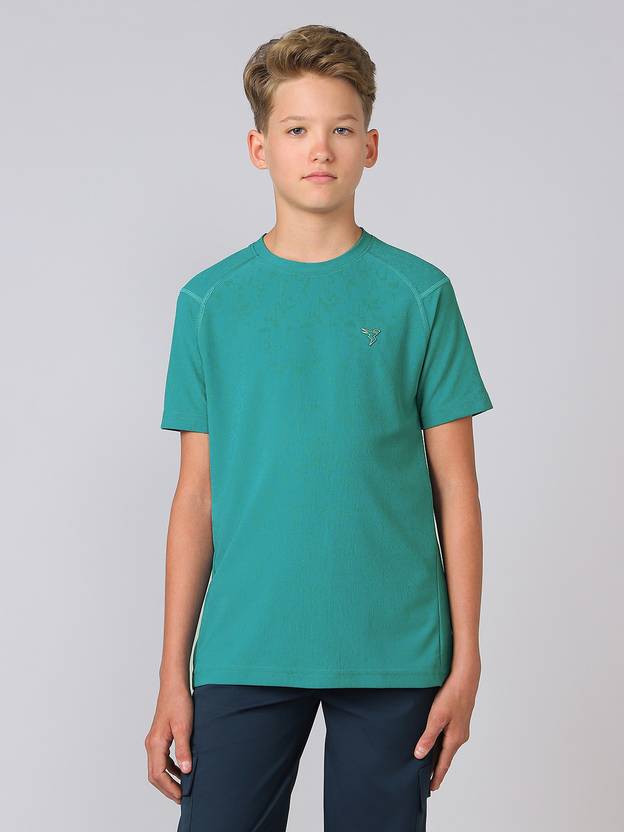 TECHNOSPORT Boys Self Design Polyester Regular T Shirt