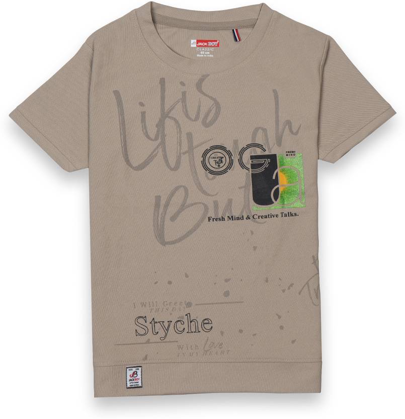 JACKBOY Boys Graphic Print Polycotton Regular T Shirt