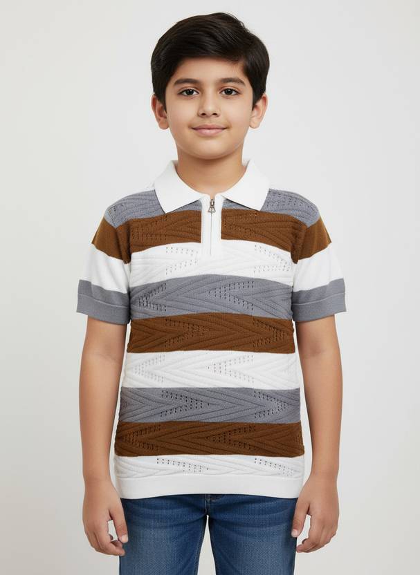ARAAVI Boys Colorblock Cotton Blend Regular T Shirt