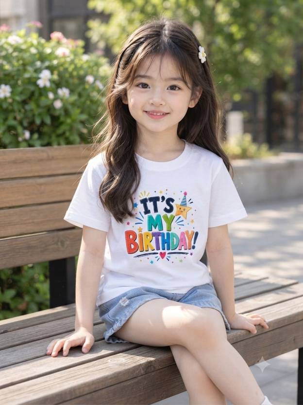 Zeffit Girls Graphic Print Polyester Regular T Shirt