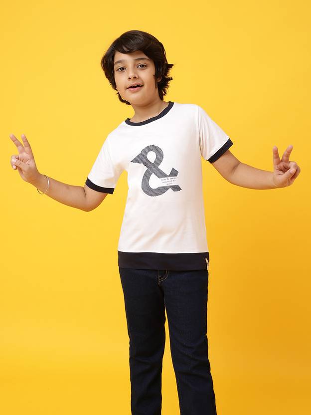 TALES & STORIES Boys Printed Pure Cotton Regular T Shirt