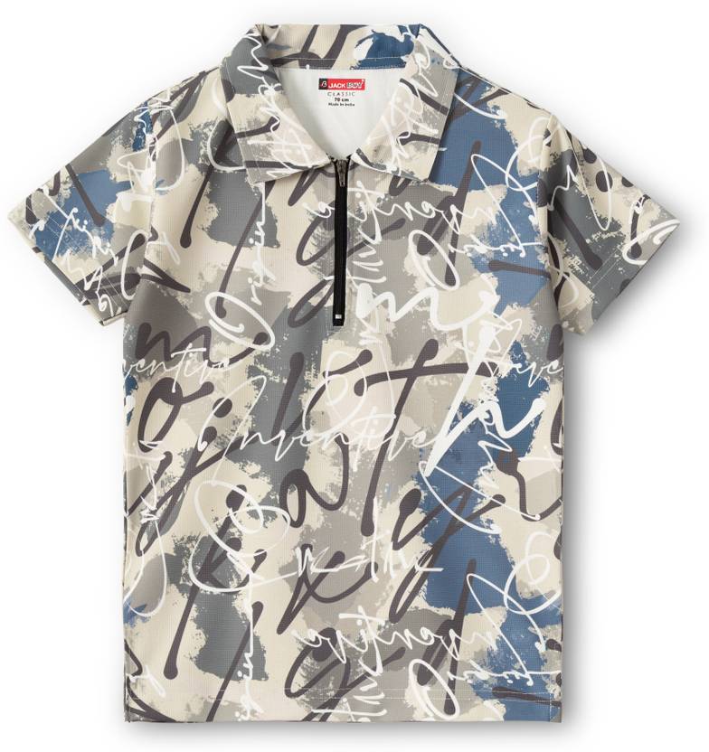 JACKBOY Boys Printed Polycotton Regular T Shirt