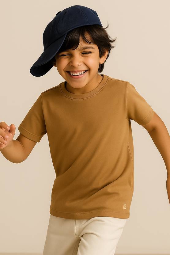 TALES & STORIES Baby Boys Solid Pure Cotton Regular T Shirt