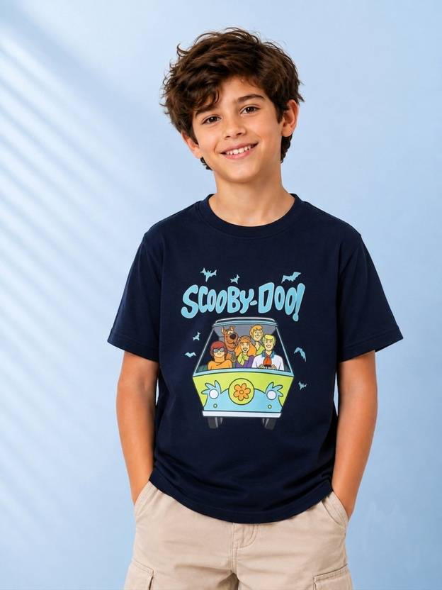 ETEENZ Boys Printed Cotton Blend Regular T Shirt