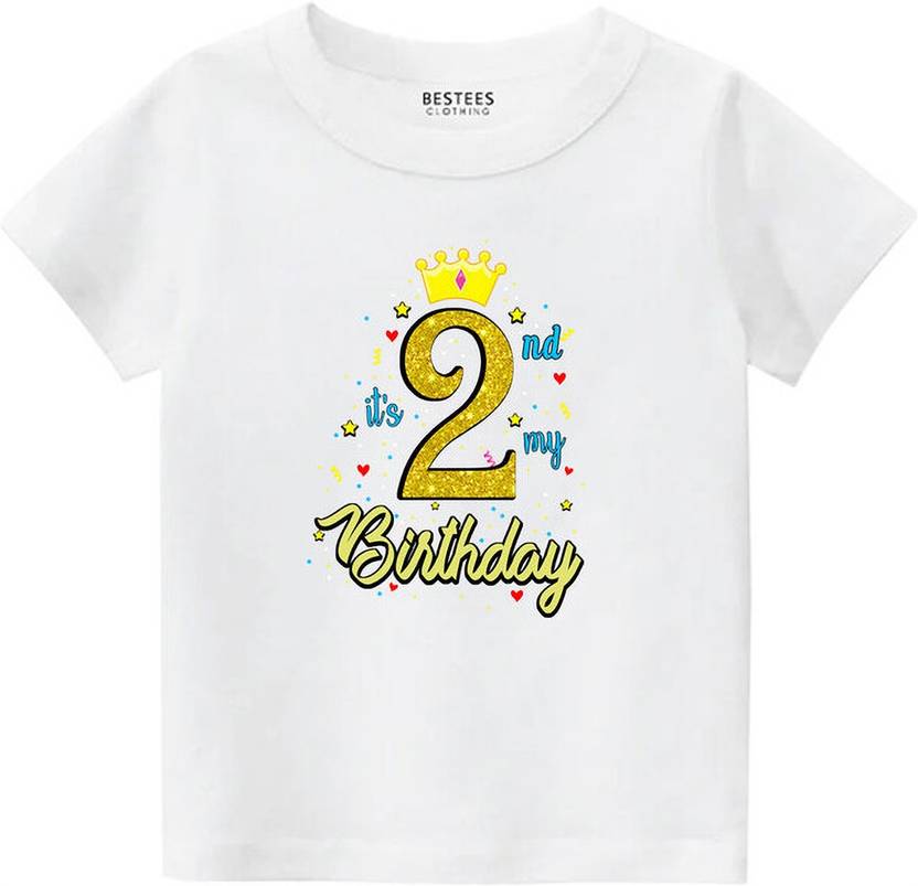 BESTEESCLOTHING Boys Typography, Printed Pure Cotton Regular T Shirt