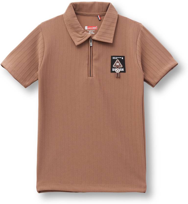 JACKBOY Boys & Girls Embroidered Polycotton Regular T Shirt