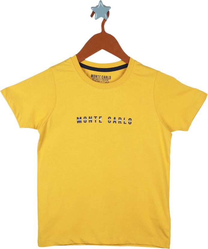 MONTE CARLO Boys Printed Pure Cotton Regular T Shirt