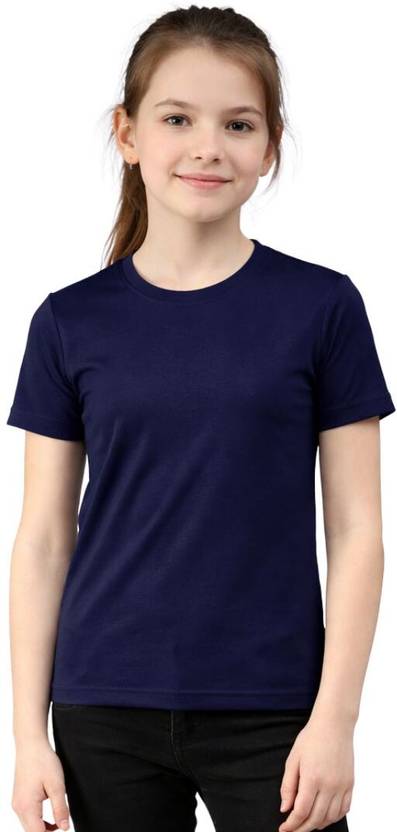 Nonastore Faz Girls Solid Polyester Regular T Shirt