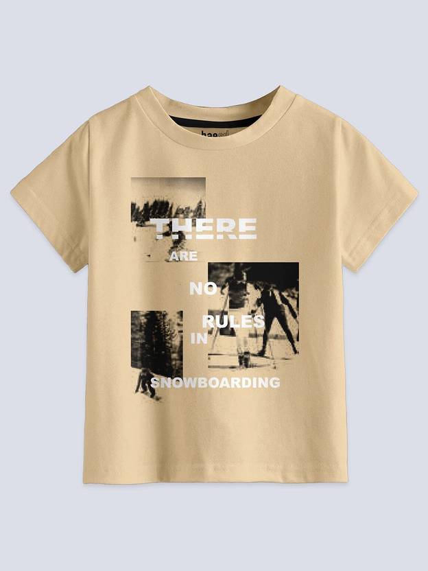 BAESD Boys Printed Pure Cotton Regular T Shirt
