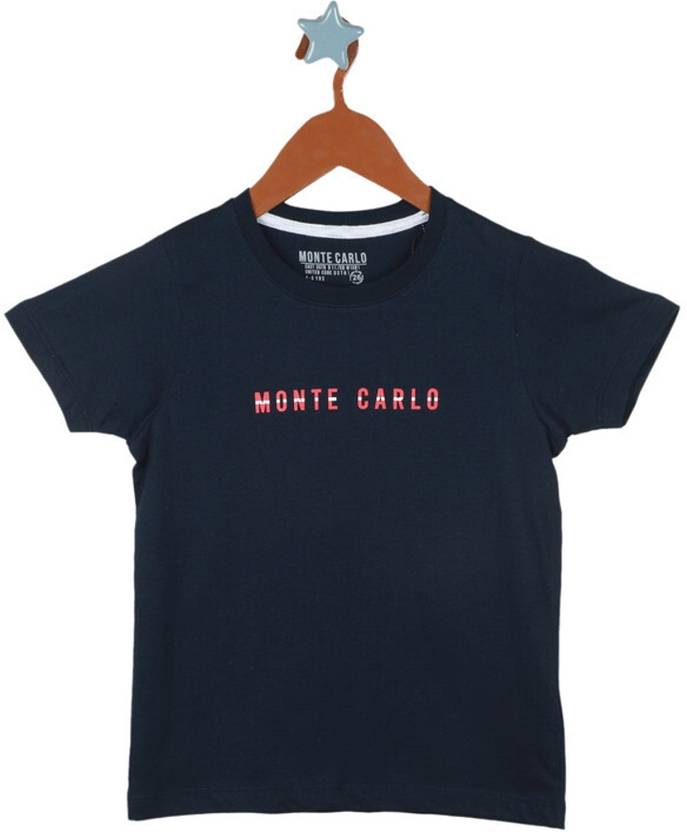 MONTE CARLO Boys Printed Pure Cotton Regular T Shirt