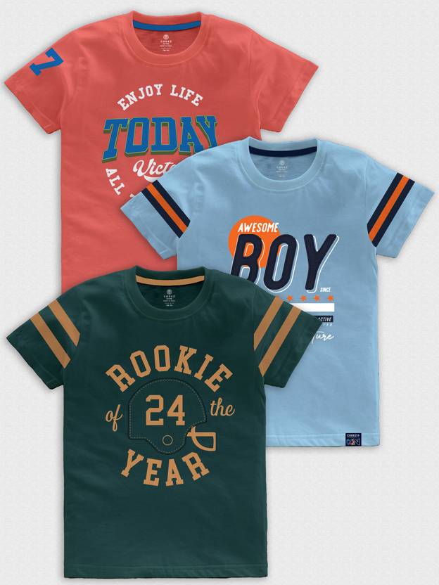 Currently unavailable Boys Printed Cotton Blend Regular T Shirt