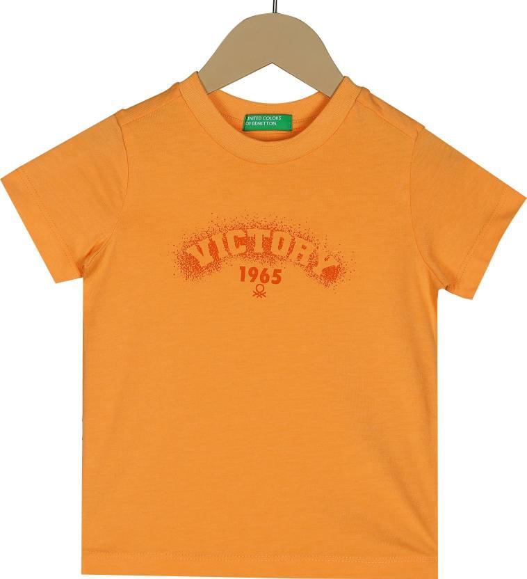 United Colors of Benetton Boys Solid Cotton Blend Regular T Shirt