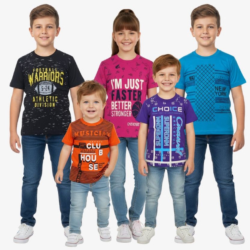 Ryze Boys & Girls Printed Polyester Regular T Shirt, Red, Pack of 1 - Image 7