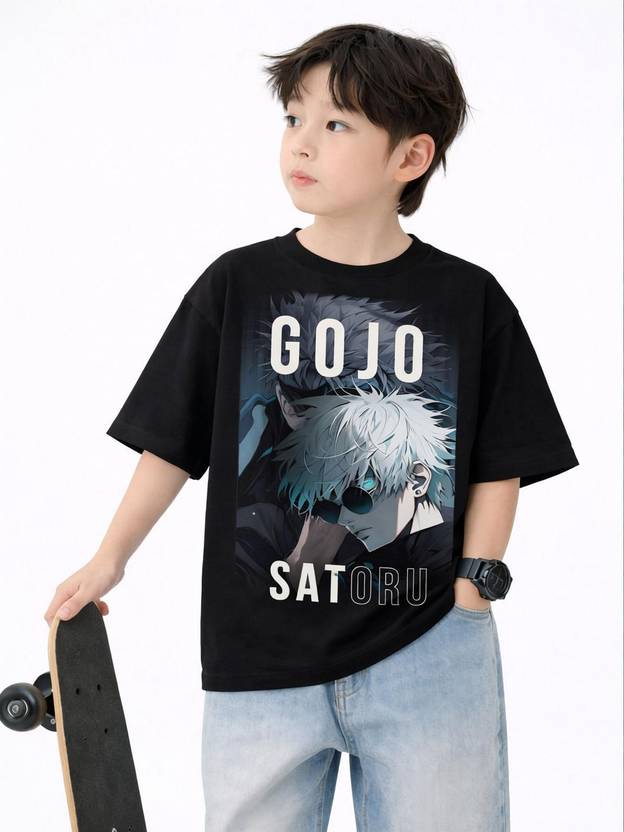 ACEBERE Boys & Girls Typography Pure Cotton Regular T Shirt