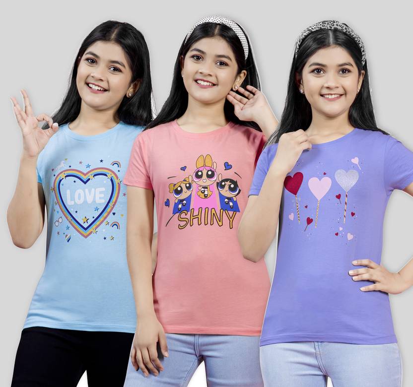 Zuniors-SSC Girls Graphic Print Pure Cotton Regular T Shirt