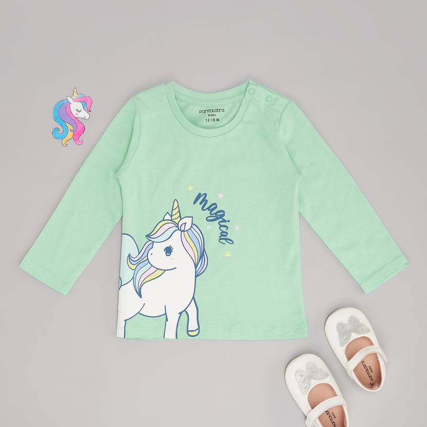 Pantaloons Baby Baby Girls Solid Pure Cotton Regular T Shirt