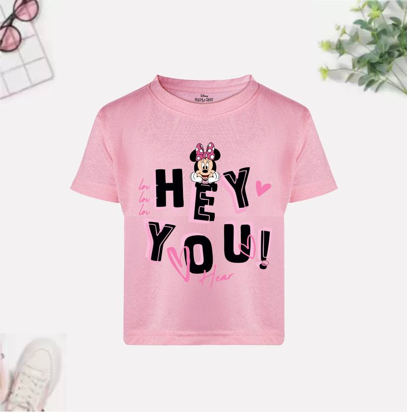 DISNEY BY MISS & CHIEF Girls Printed Cotton Blend Regular T Shirt