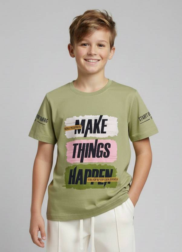 Zeal G Boys Graphic Print Pure Cotton Regular T Shirt
