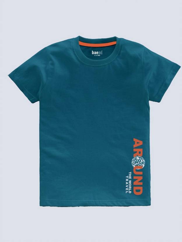 BAESD Boys Printed Pure Cotton Regular T Shirt