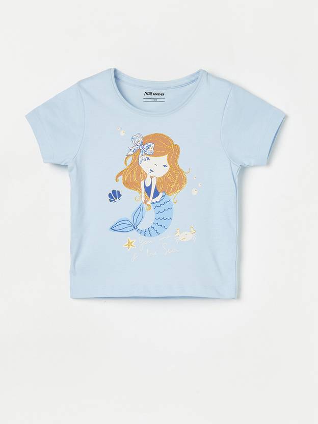 Fame Forever by Lifestyle Baby Girls Printed Cotton Blend Regular T Shirt