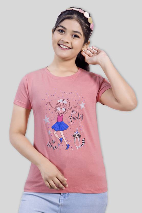 Zuniors-SSC Girls Graphic Print Pure Cotton Regular T Shirt